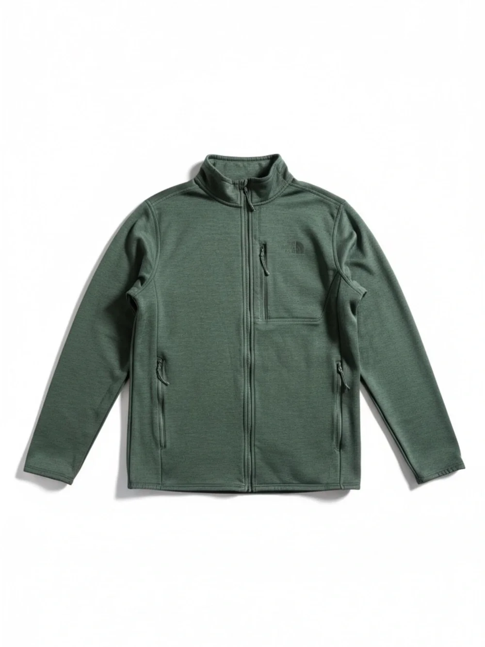The North Face Tech Fleece Full Zip Jacket Outdoor Olive Green Mens Large